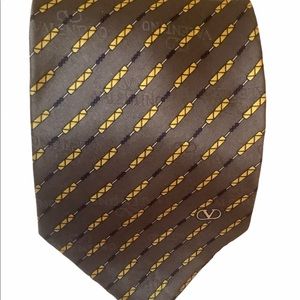 Valentino 100% silk men’s neck tie silver multicolored business casual wear